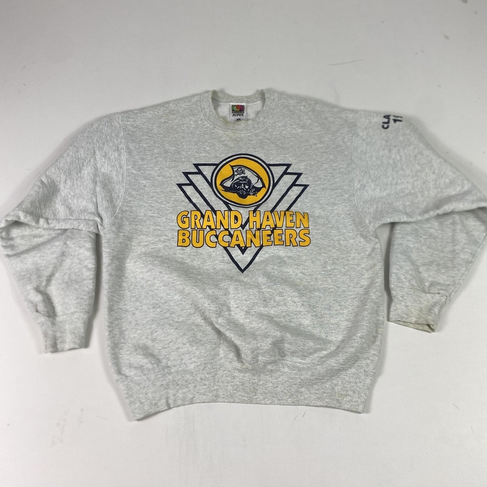 Vintage Grand Haven Buccaneers Sweatshirt Mens Medium Gray‎ Graphic 1961
